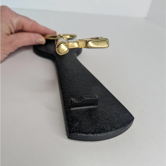 Vintage 1948 Brass Key Door Knocker Cast Iron Plate Signed Evelyn Jahncke - Picture 5 of 13